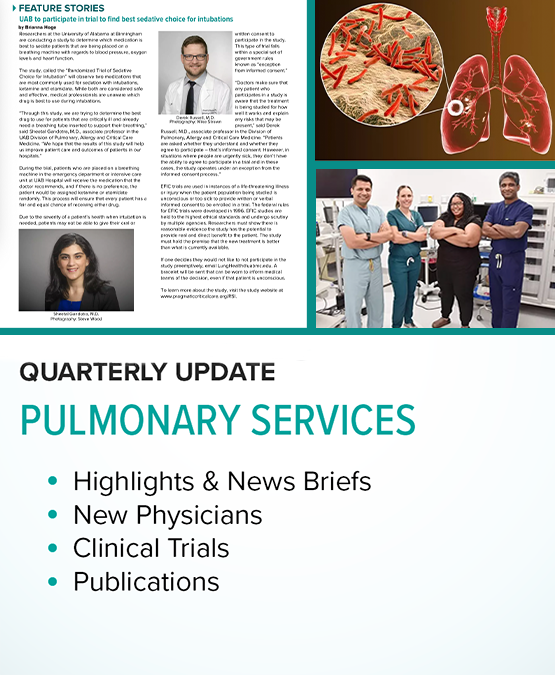 Quarterly update; Pulmonary services