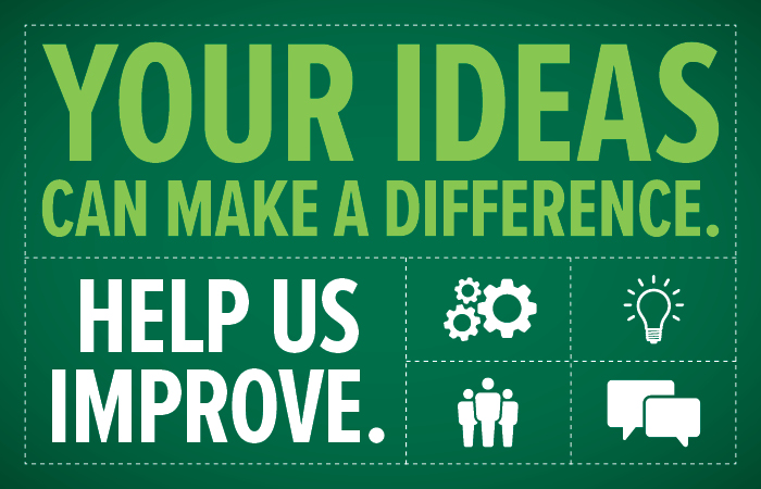 Your ideas can make a difference. Help us improve.