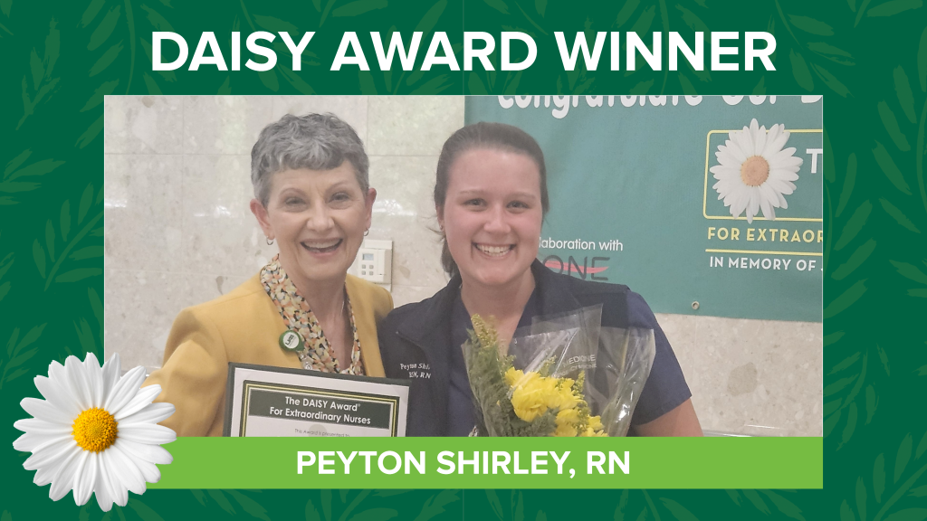 DAISY Award winner Peyton Shirley, RN, with UAB Medicine CNO Terri Poe