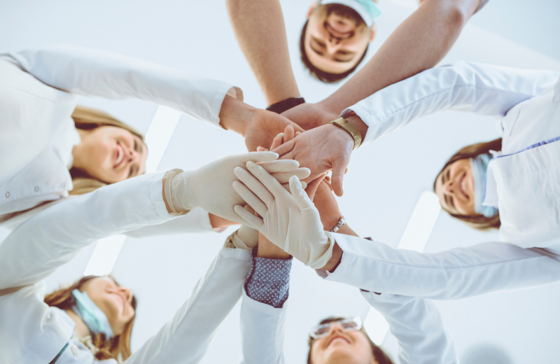 group photo of medical volunteers